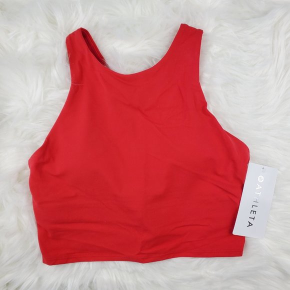 NWT Athleta Red Conscious Crop Bra - Picture 4 of 7